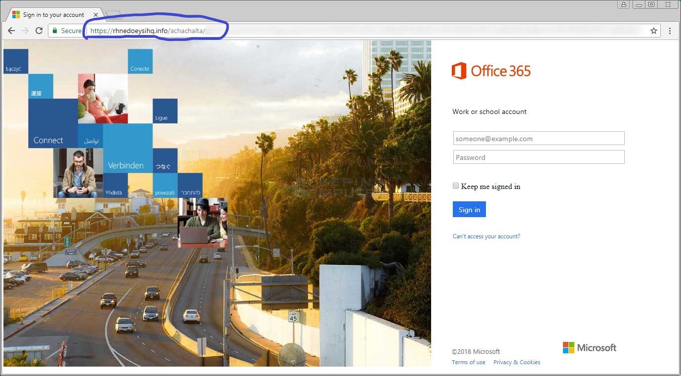 Office 365 phishing scam