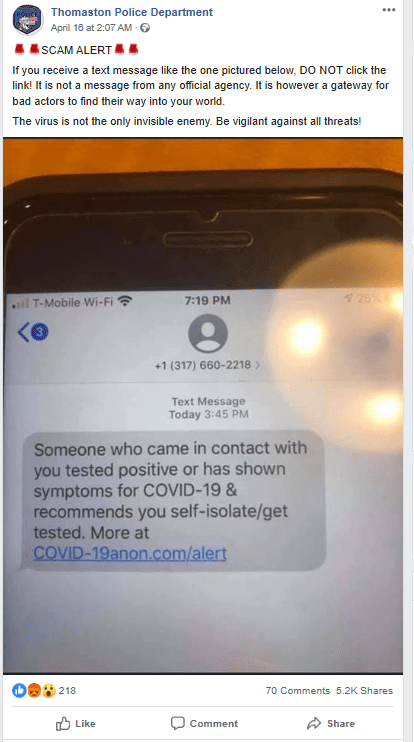 text message fraud image 1