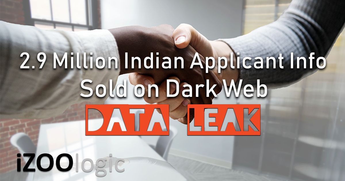 2.9 million indian applicant info data leak dark web compromised data