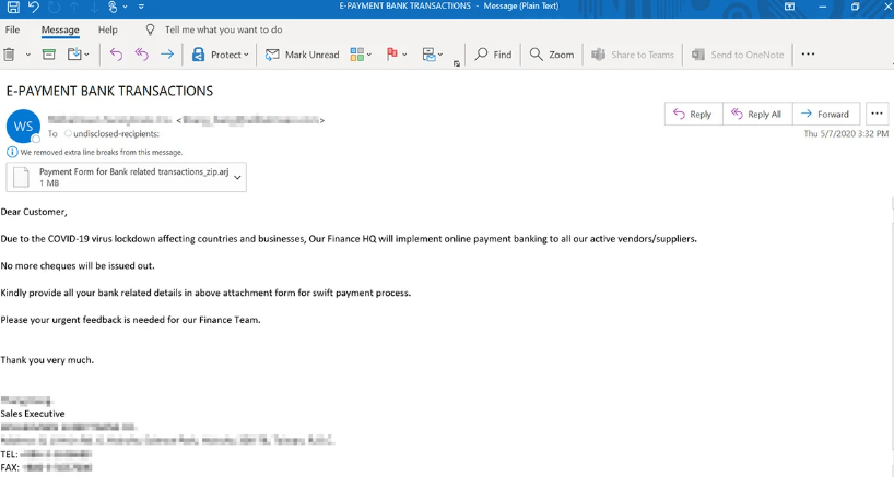 covid-19 phishing email image 2