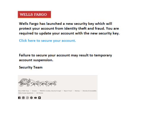 well fargo phishing email image 1