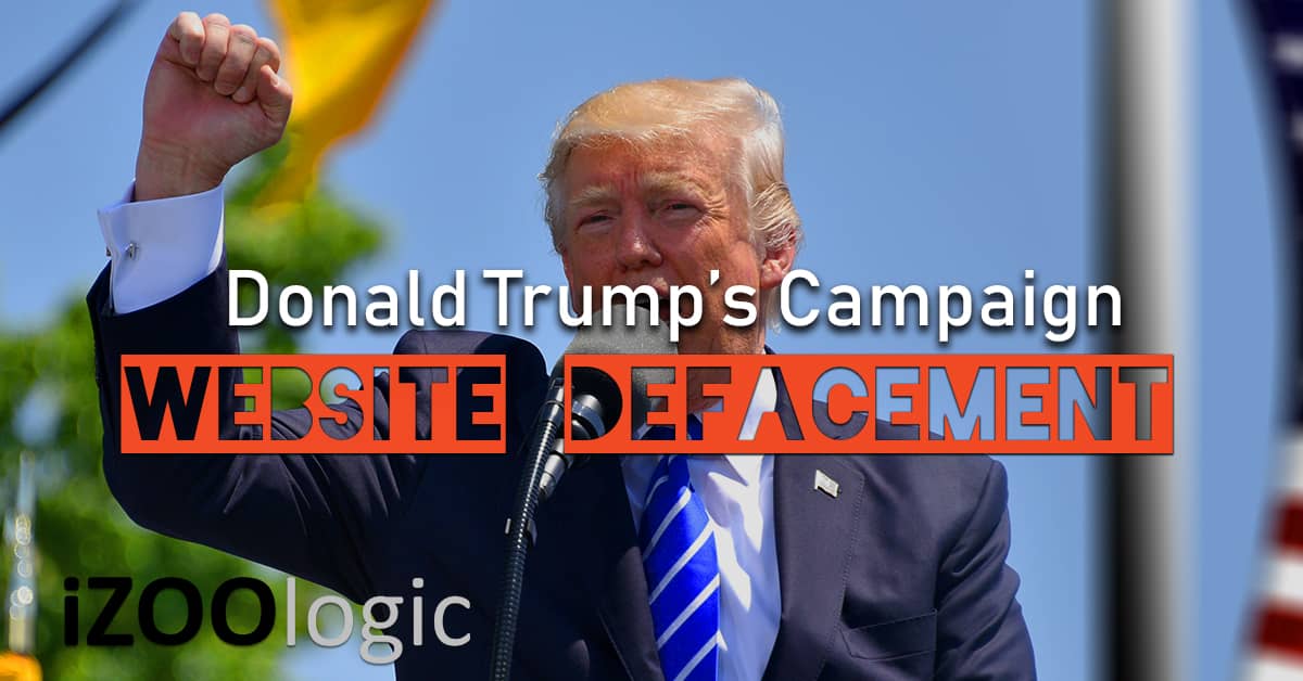donald trump campaign website hacked us election defacement