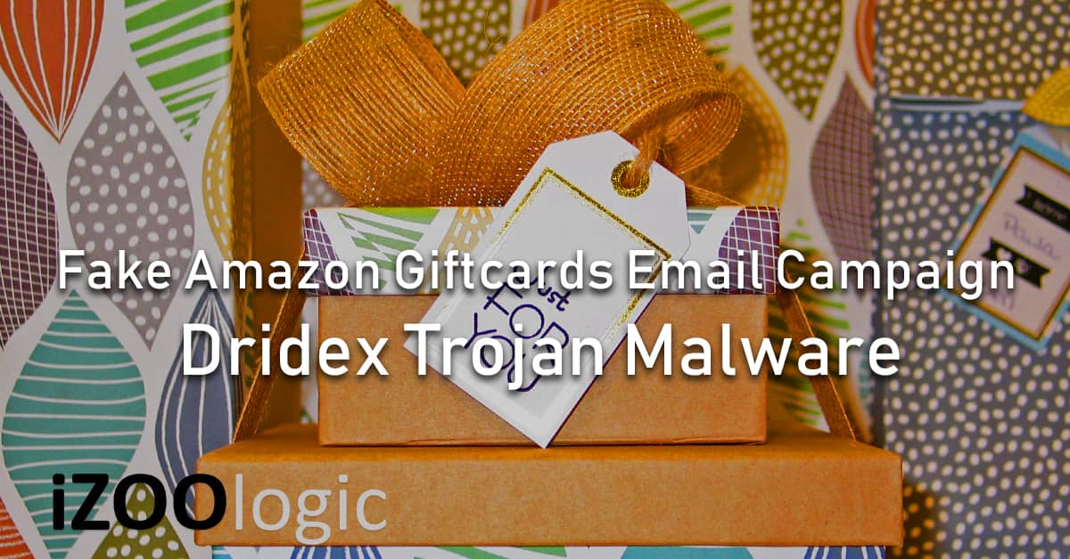 dridex trojan malware amazon giftcard email campaign