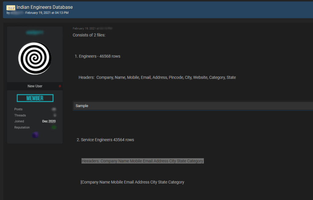 notorious dark web forum India financial industry image 4