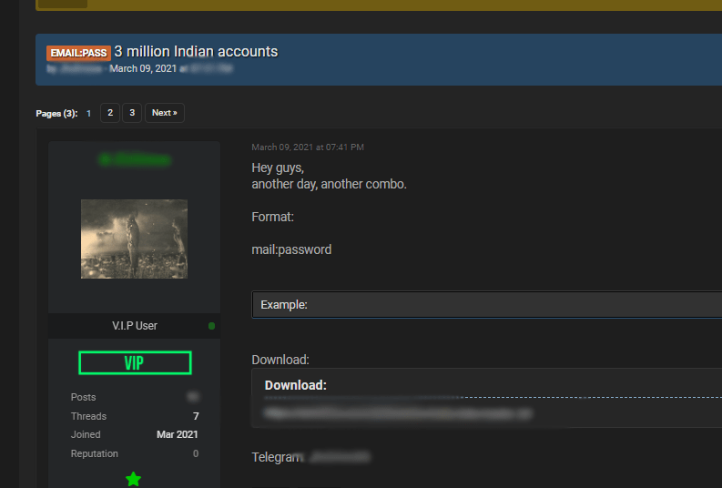 dark web 3 million Indian financial accounts image 6