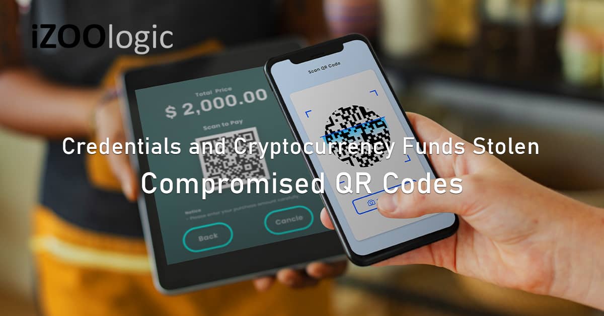 Credentials crypto funds compromised QR Codes scams credential phishing identity theft frauds
