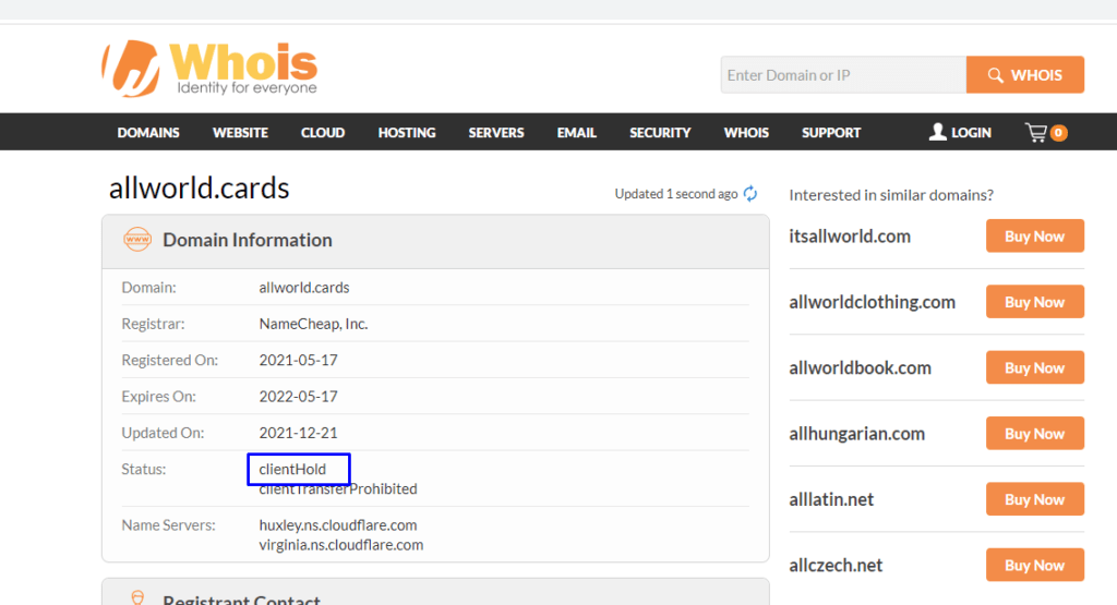All World Cards underground market data Whois