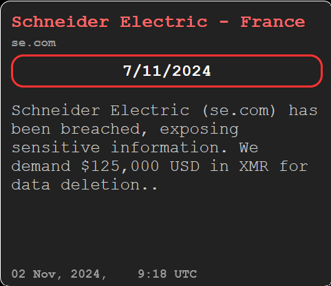 Hellcat Ransomware Schneider Electric