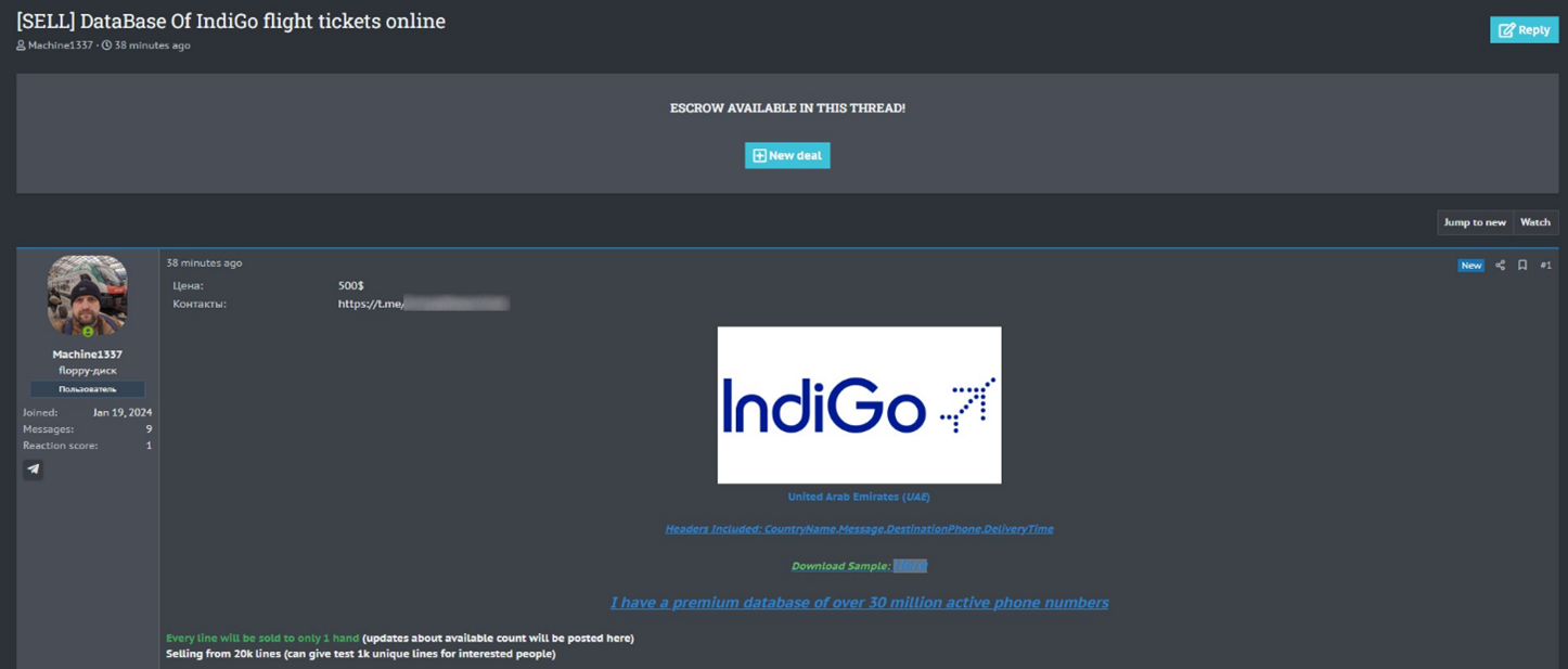 IndiGo Airline Sample Database