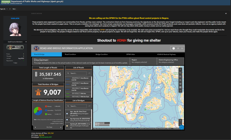 Emerging Threat Actor ‘KANLAON’ Ties Alleged DPWH Data Leak to Corruption Claims image