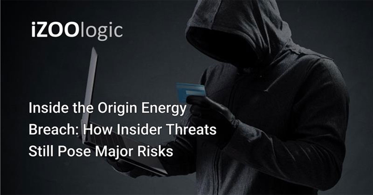 Origin Energy logo with a cybersecurity breach alert