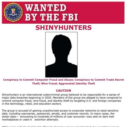 ShinyHunters is wanted by the FBI