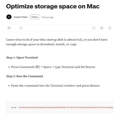 Optimize storage space on Mac